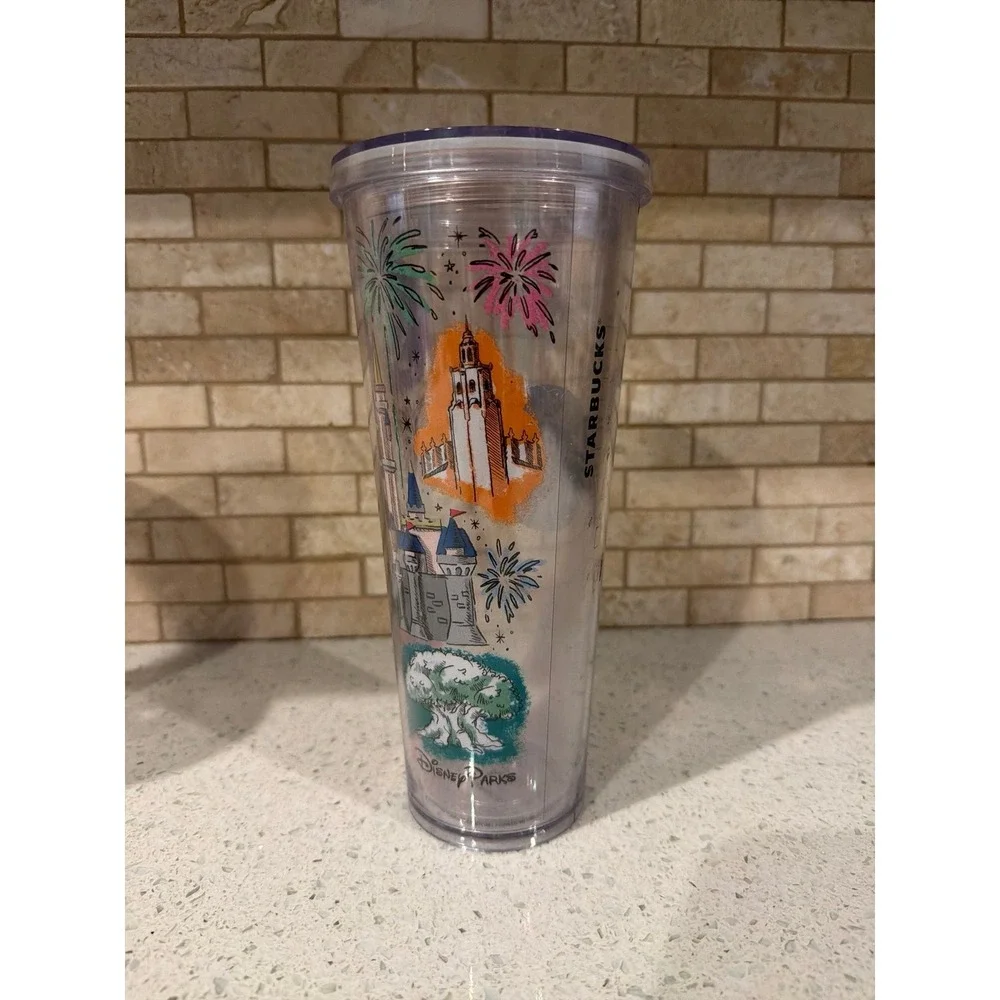 Disney Parks Starbucks Travel Tumbler Set Castle EPCOT Magic Kingdom Animal King